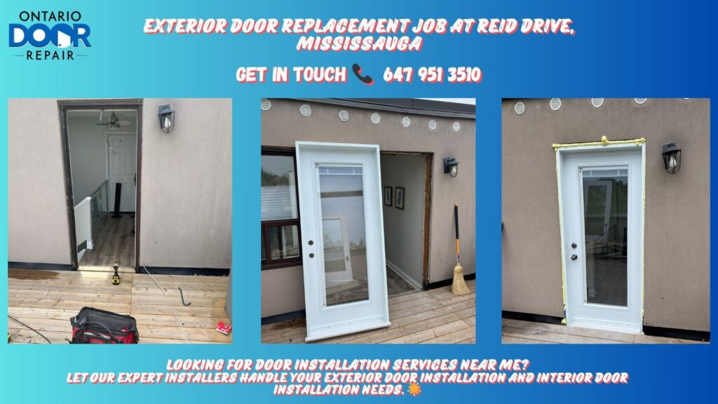 Exterior Door Replacement Job at Reid Drive, Mississauga